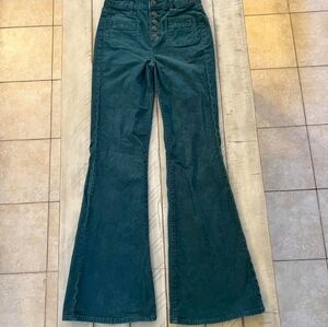 American Eagle Green Corduroy Flare Pants Size 00